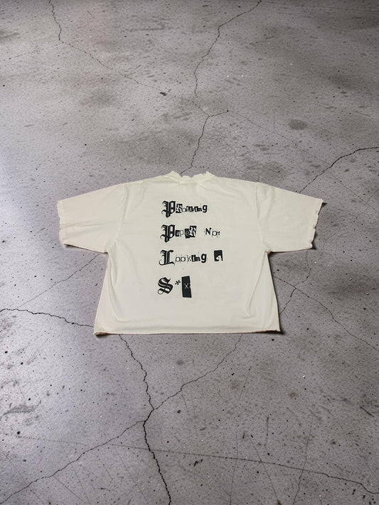 Distressed Boxy Cropped Tee