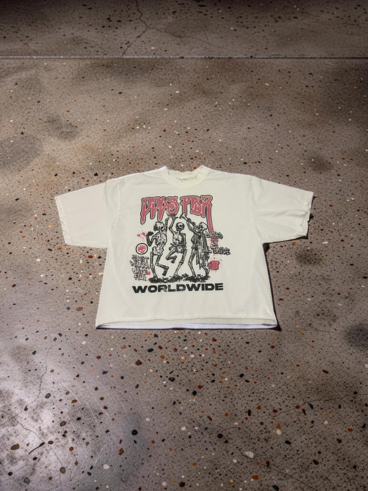 Distressed Boxy Cropped Tee